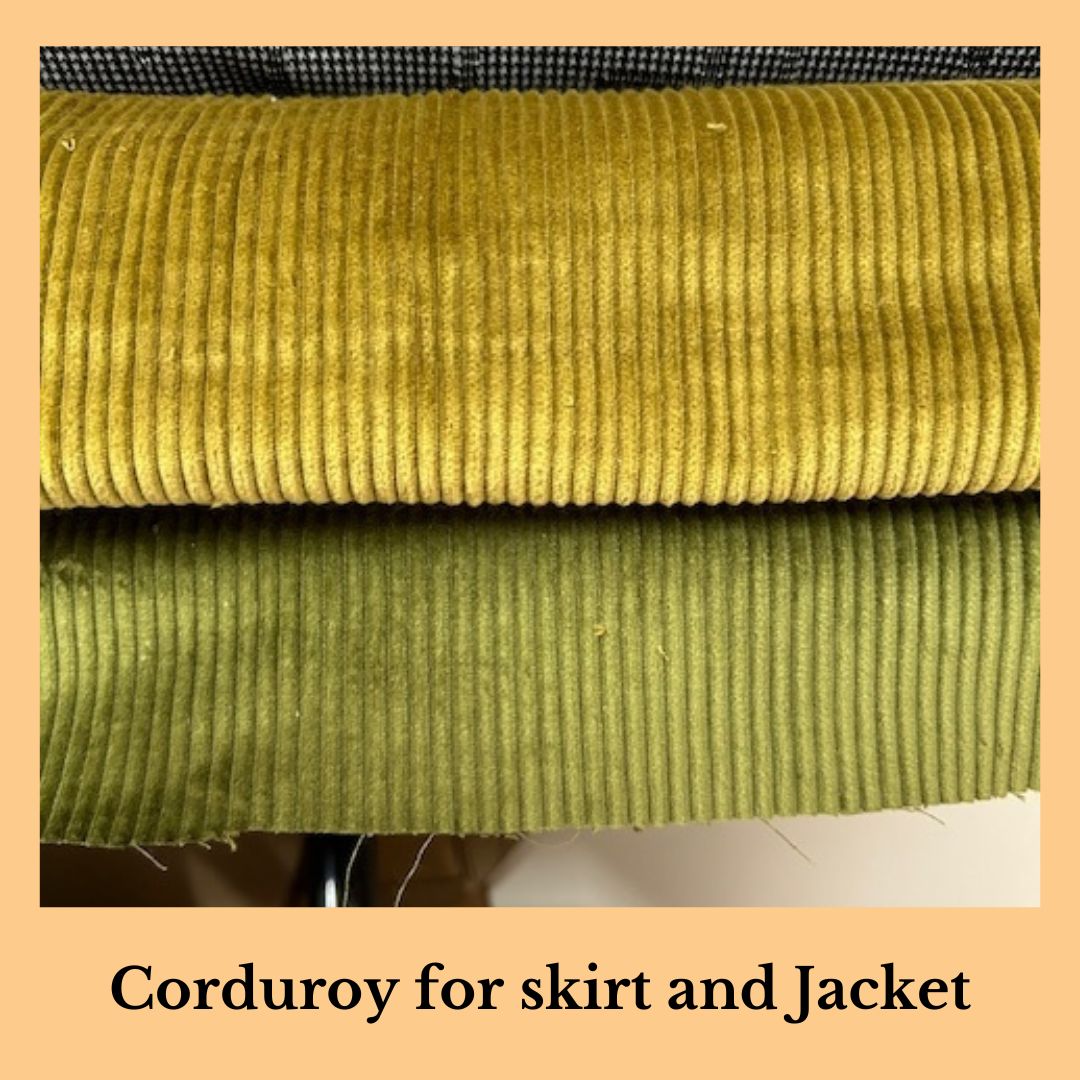 Corduroy fabric for skirt and jaclet